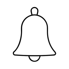 Isolated vector illustration of a simple bell outline on white background