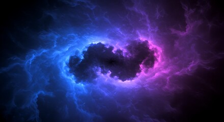 Cosmic Embrace A Nebula of Blue and Violet Energy