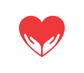 Living Care, Hands healthcare heart shaped logo