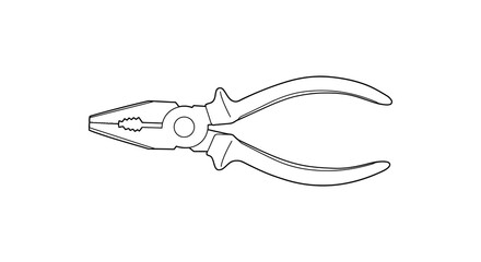 Line art illustration of pliers a hand tool for gripping and cutting