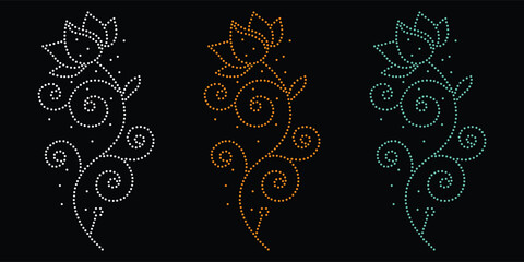 Abstract, beautiful rhinestone design, glitter motif, casual rhinestone design.