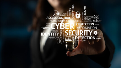 An abstract representation of cyber security concepts with a focus on innovative ideas. This image highlights essential keywords related to digital safety and protection. Tessel