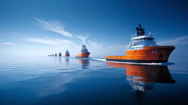Offshore Fleet Sailing Symbolizes Industry Leadership