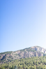 mountain landscape with blue sky and clouds