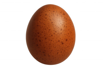 Photorealistic brown egg lying on transparent surface, emphasizing organic texture and culinary design potential