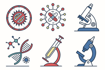 biotech-icons-set---6-modern-icons---colour-vector