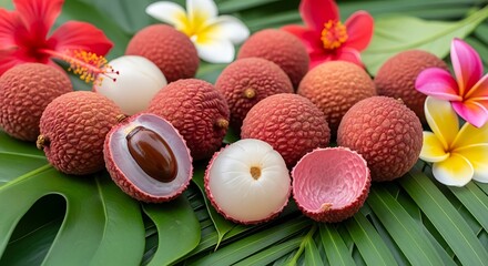 Fresh Ripe Lychee Fruit Whole
