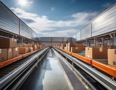 efficient package sorting system in a modern distribution center