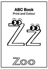 English alphabet colour page