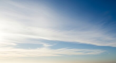 Expansive Blue Sky with Light Clouds.