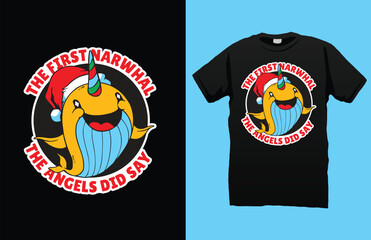 Narwhal Christmas t-shirt design © Nur