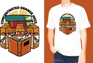 Orange Juice Characters t-shirt design unique idea