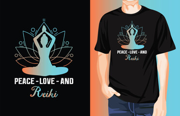 Peace Love  and Reiki t-shirt design unique idea