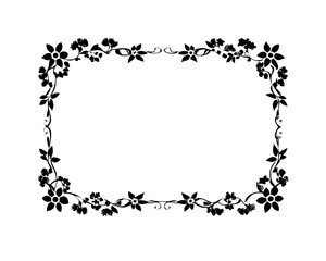 Elegant floral border frame design for invitations and decorative purposes