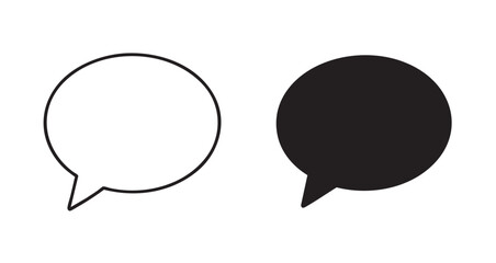 Fototapeta premium Two speech bubbles one black and one white on a white background