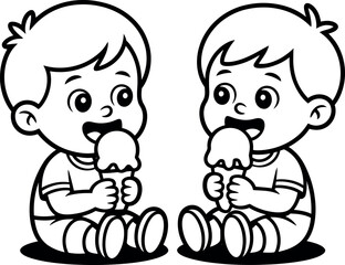 boy and girl line art