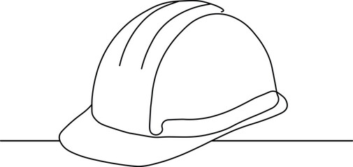 Continuous line art of a Safety Helmet