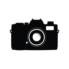 Silhouette of a classic camera design, photography concept, simple and vintage, vintage film camera silhouette vector illustration