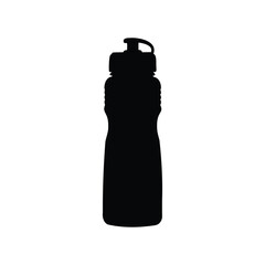 Black Silhouette of a Reusable Water Bottle for Sports and Hydration, water bottle silhouette vector illustration
