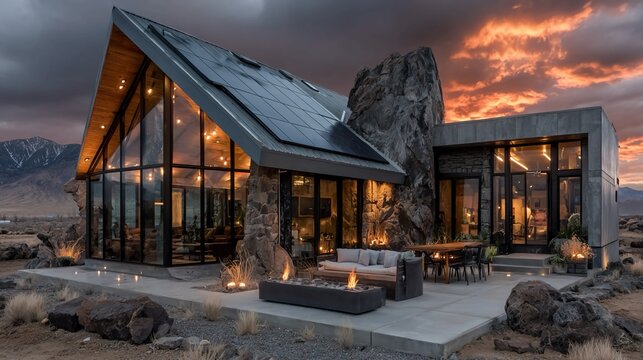 Passive solar houses designed for maximum sunlight use and thermal mass, ideal for renewable energy, efficiency, and green housing