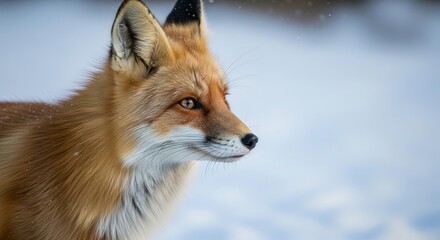 Obraz premium Portrait of a Beautiful Red Fox in Winter Snow