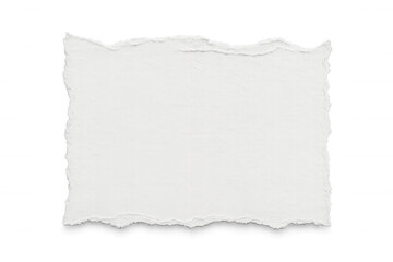 Torn white paper sheet with ragged edges, revealing empty space against transparent background