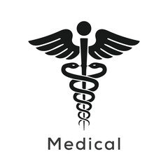 caduceus medical symbol vector