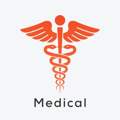 caduceus medical symbol vector