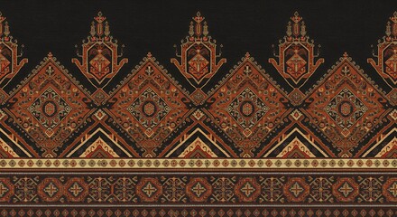 Ornate ethnic border pattern design