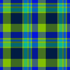 Hawaiian Blue Hibiscus Set Plaid 2 Seamless Repeat