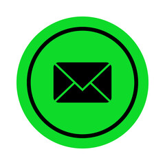 Green circle email icon with black envelope symbol