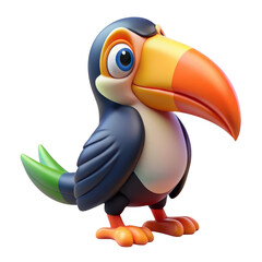Naklejka premium 3d cartoon toucan bird with vibrant colors