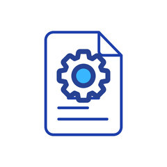 Document with gear icon representing settings or process