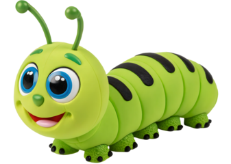 Cartoon caterpillar on a white background