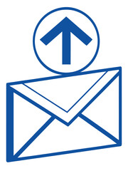 Email Sending Icon with Upward Arrow Symbol for Communication Technology and Digital Marketing Vector Illustration