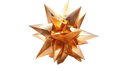 Champagne Gold Abstract 3D Polygonal Star Tree Topper