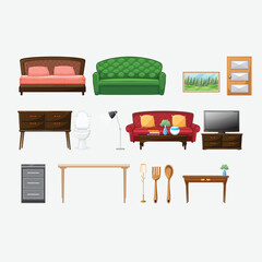 Fototapeta premium Different Furniture for home and office icons Best File for downloads