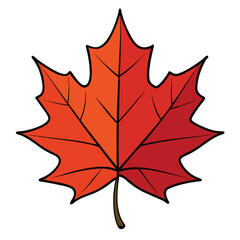Fototapeta premium Autumn's vibrant red maple leaf isolated on a clean white background