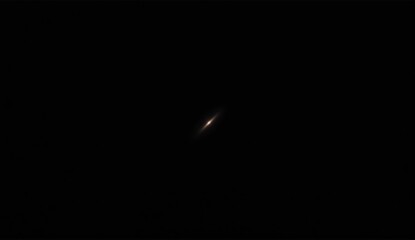 Stark minimalism – a black frame isolates a singular, sharp diagonal line symbolizing a distant,...