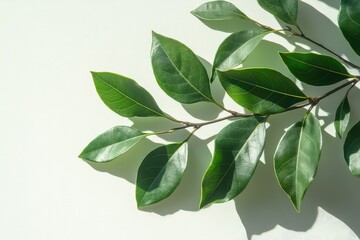 Organic bay leaves, culinary herb, isolated on a white surface
