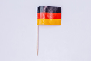 German national flags lying on white background.