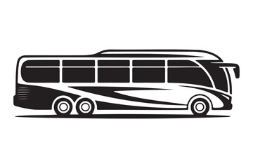 Sleek modern coach bus illustration with clean lines and vibrant colors