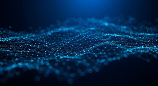 Abstract Digital Network: Capturing the essence of connectivity and digital innovation, this image unveils a dynamic network of interconnected dots.