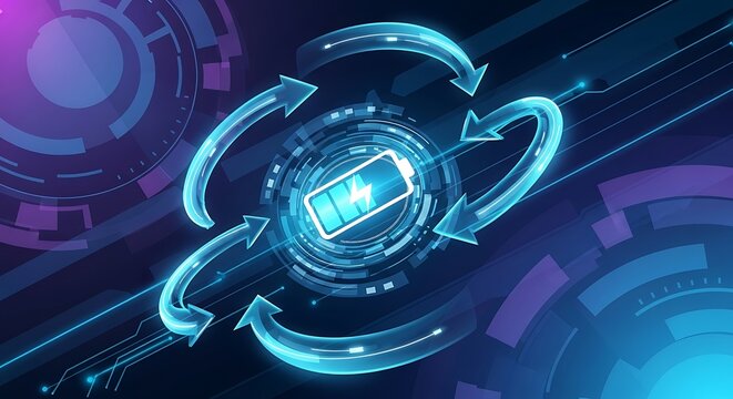 Digital battery charging and recycling concept. - Powered by Adobe