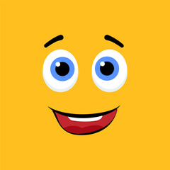 Cute Smiling Emotion Sticker Face