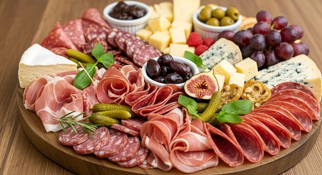 Exquisite Charcuterie Board - A Culinary Delight. - Powered by Adobe