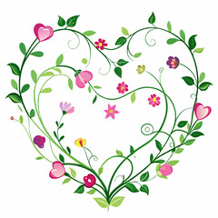 heart with flowers