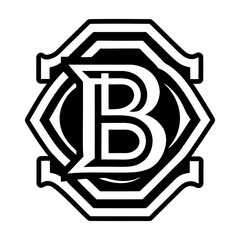 Minimalistic letter b logo in solid style © creativestall