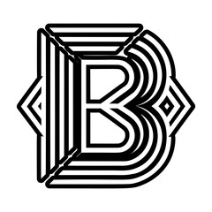 Modern letter b monogram in filled style © creativestall