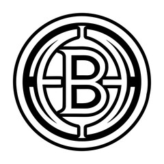 Elegant letter b symbol in solid style © creativestall